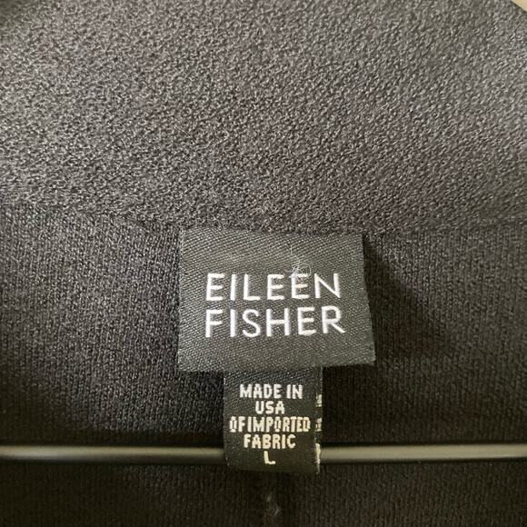 Eileen Fisher 100% Wool Zip Up Jacket Large in Black - Picture 4 of 10